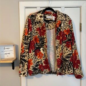 Alfred Dunner Red and Black Floral Women's Blazer